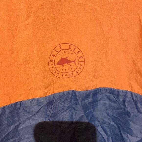 Salt Life Women's Blue Orange Trade Windbreaker Hooded Jacket Size 2XL - Picture 8 of 10